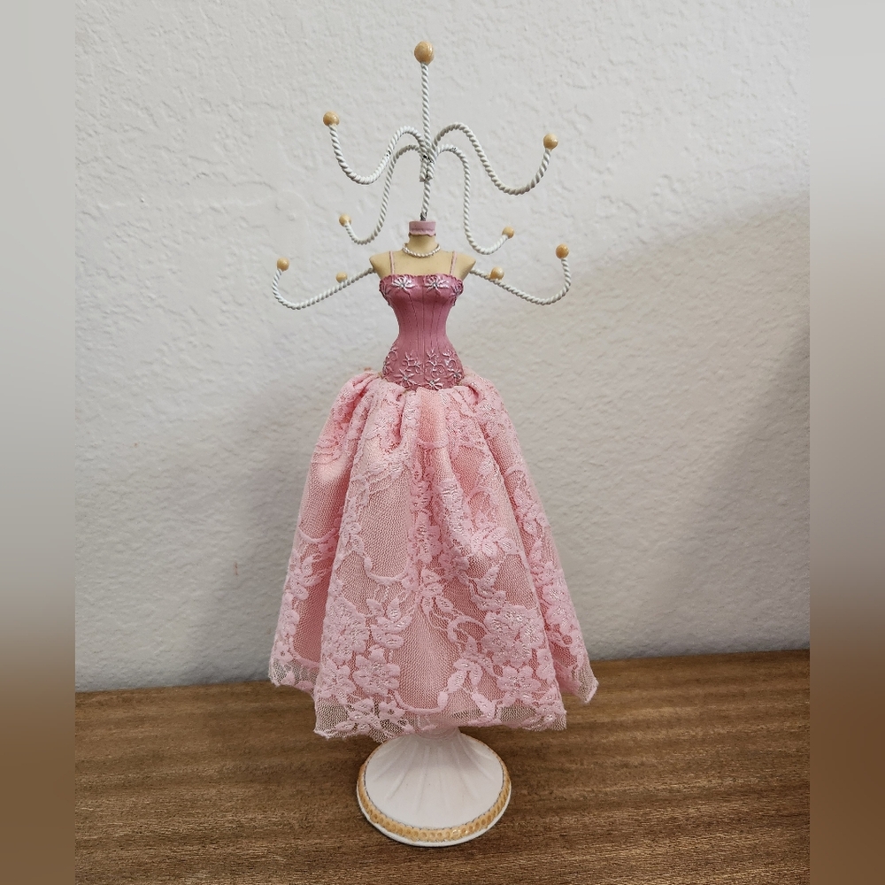 Pink Lace Dress Jewelry Holder